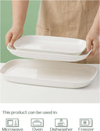 DOWAN Serving Platters and Trays for Wedding Decor, 16"/14"/12" Serving Dishes for Entertaining, White Porcelain Plates Set of 3