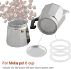 2/3/6/9/12 Cup Gasket & Filter For Stovetop Espresso Coffee Makers, Rubber Seal For Stove Top Coffee Maker Moka Pot, Silicone Gasket Seals, Espresso Machine Replacement Parts(6 cup)