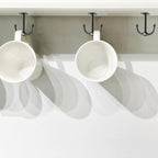 Anchor Shape Zinc Alloy Double Prong Ceiling Hooks, 4-Pack Under Shelf Coat Hooks Hanging Towel Robe Clothes Cap Bathroom Kitchen Cabinet Garage Use (Black)