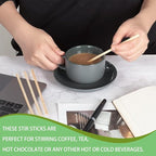 1000pcs Bamboo Coffee Stir Sticks, 5.5" Disposable Hot Drink Beverage Stirring Swizzle Stir Sticks For Coffee, Milk, Tea, Juice, Cocktail, Chocolate, Suit For Bar Party