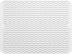 Silicone Dish Drying Mat for Multiple Usage,Easy clean,Eco-friendly,Heat-resistant Silicone Mat for Kitchen Counter or Sink,Refrigerator or drawer liner White L 16 inches x 12 inches