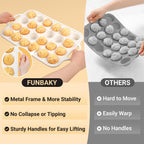 Silicone Mini Muffin Pan, Metal Reinforced Frame 24 Cups Nonstick Mini Cupcake Pans with Handles Easy to Move for Baking Muffin, Cupcake, Egg Bites Oven Safe, 2 Pack Confetti
