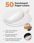 Kootek Cake Pan Set of 3, Nonstick Springform Pans with Removable Bottom, 4, 7, 9 Inch Round Cheesecake Baking Pans with 50 Pcs Parchment Paper Liners