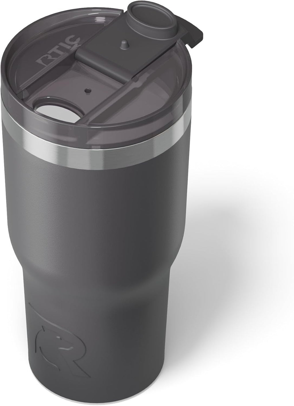 RTIC 20oz Essential Tumbler with Lid, Insulated, Stainless Steel, Metal, Double Wall Vacuum-Insulation, Ceramic Lined, Travel Cup for Iced Coffee, Tea, Hot and Cold Drink, Graphite