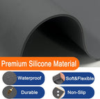 Large Silicone Placemat, 78.7''x15.7''(200cmx40cm) Extra Large Countertop Protector Mat, Heat Resistant Mat for Countertop with Non-Slip, Silicone Mats for Kitchen Counter/Crafts, Black