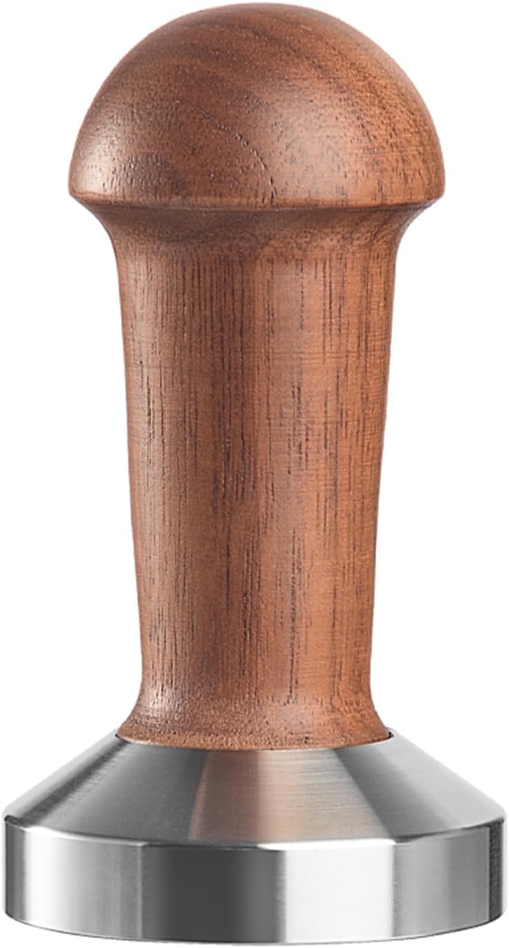 MOJAE 51mm Espresso Tamper, Coffee Tamper, Espresso Press Tool with 304 Stainless Steel Flat Base and Wooden Handle for Barista Espresso Machines, Fits for 51mm Portafilter