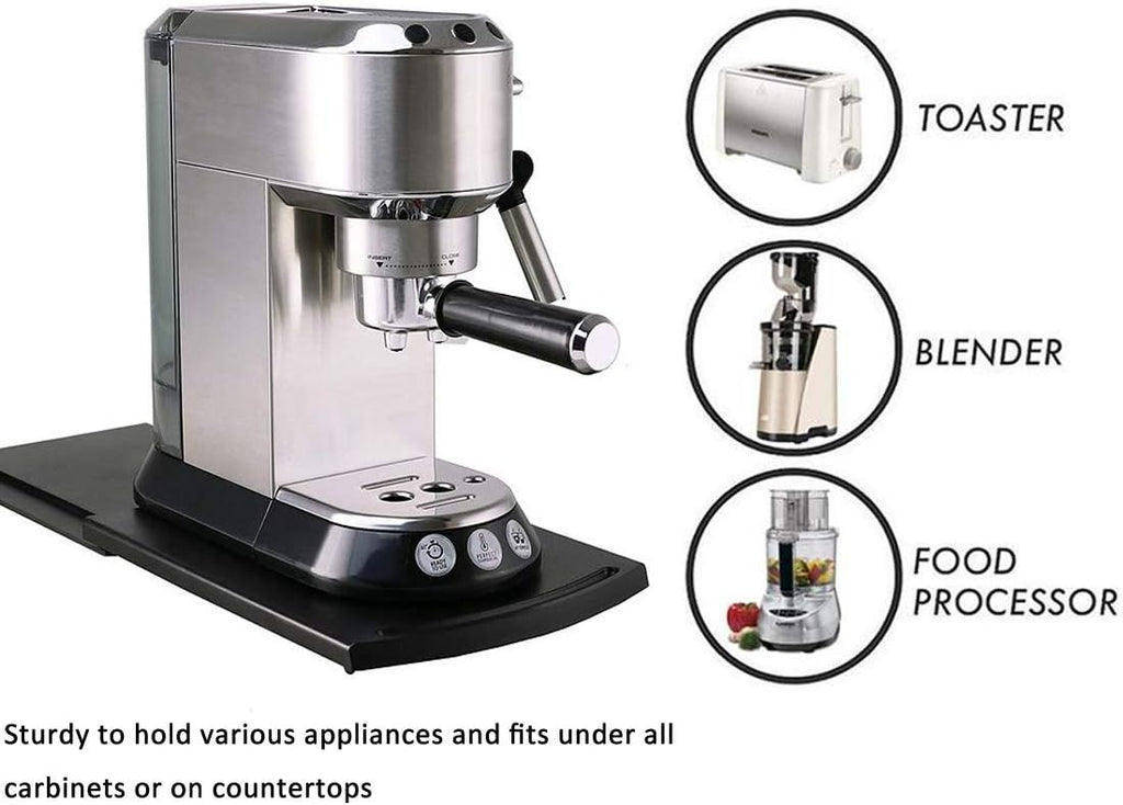 HauSun Handy Sliding tray Sliding Tray Mat for Coffee Maker,Kitchen Appliance Moving Caddy,Countertop Stoage for Air Fryer, Blender, Stand Mixer,Food Processors,1 set