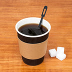 Restaurantware 5.8 Inch Coffee Stirrers 100 Disposable Coffee Stirring Sticks - Unique Keyhole Design For Hot And Cold Drinks Black PS Plastic Plastic Stir Sticks For Coffees and Cocktails