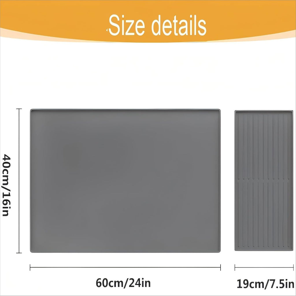 Silicone Coffee Pad, 24-inch x 16-inch Mat, with Removable Baking Tray, Fits Coffee Machines and Baking Sheets