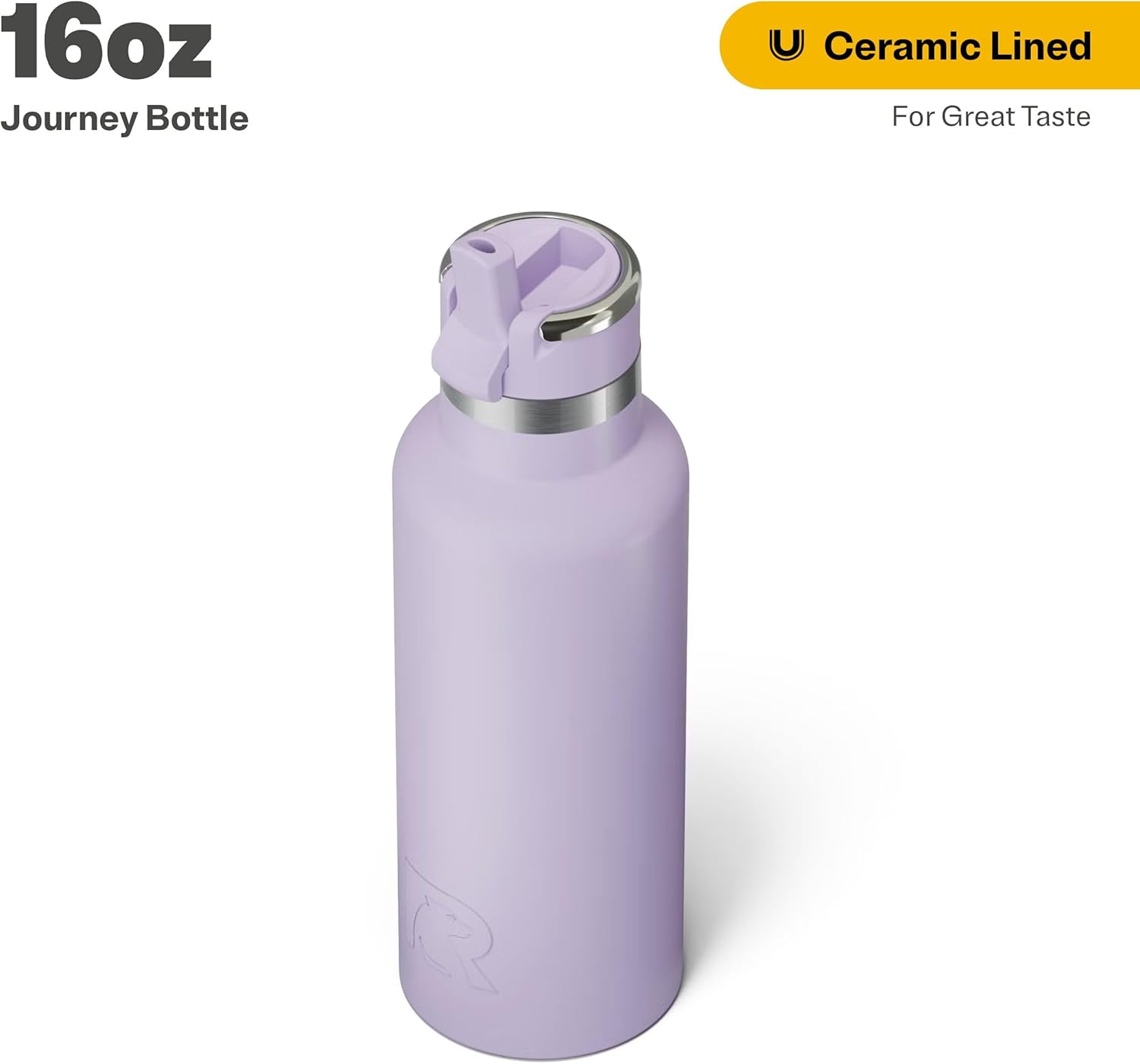 RTIC 16oz Journey Bottle Metal Stainless Steel Vacuum Insulated, BPA Free, Reusable, for Water, Hot and Cold Drinks, Travel, Sports, Camping, Dusty Lilac