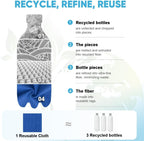 AIDEA Microfiber Cleaning Cloth 330 Sheets 6 Roll, Microfiber Towels for Cars, Shop Rags Washable, Cleaning Rags Reusable Paper Towels for Automotive, House, Cleaning Supplies 11×9" Dark Blue