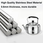 Chandler 5 Liter Tea Pots, Vintage Tea Kettle - 0.4mm Stainless Steel Pot - Hard to Dent | Ergonomic Handle with a Cool Grip | Portable Tea Kettle For Camping (Silver Color)