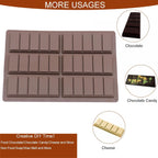 Dubai Chocolate Mold-Non-Stick Chocolate Bar Mold, Food Grade Silicone Deep Mold for Chocolate Stuffed Bar,Candy, Snacks,DIY Treats & Homemade Gifts (5 Snap)