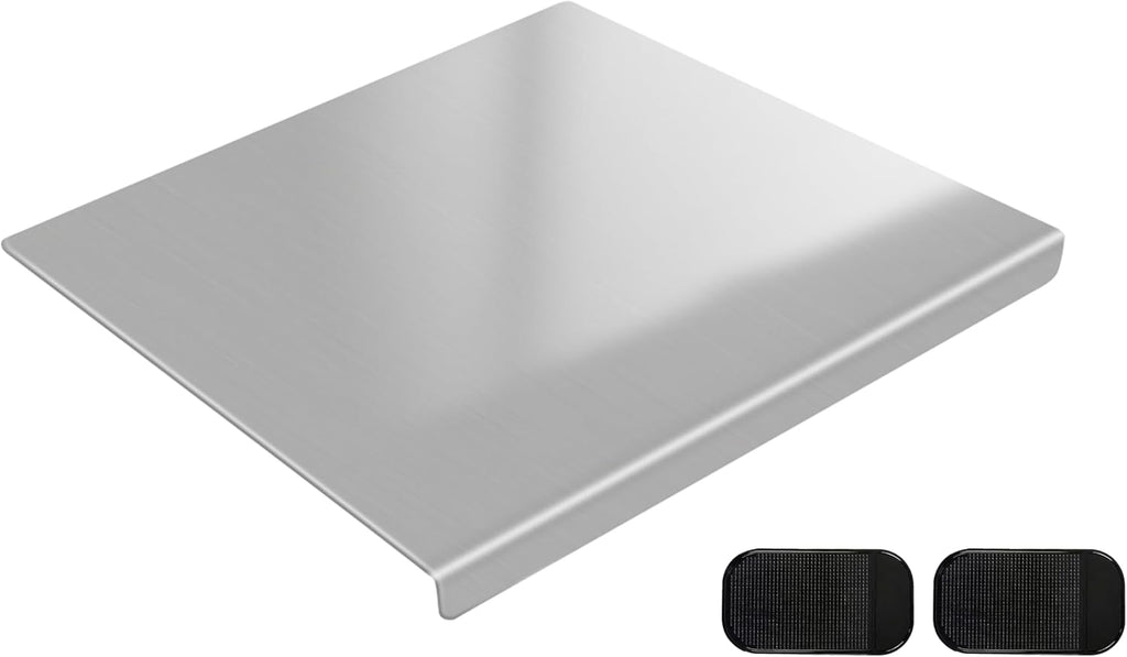 304 Stainless Steel Cutting Board with 2 Pack Non-Slip Mats, Yoposeo Heavy Duty Baking Cutting Chopping Boards for Kitchen, Meat, Fruits, Vegetables, Bread and Baking (19.7" X 15.7"/ 50 X 40cm)