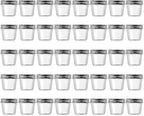 novelinks 4 Ounce Clear Plastic Jars Containers With Screw On Lids - Refillable Round Empty Plastic Slime Storage Containers for Kitchen & Household Storage - BPA Free (40 Pack)