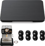 GuanQiao 360° Rotation Appliance Slider for Coffee Maker & Heavy Kitchen Appliance, Bamboo Rolling Tray for kitchen Counter, Sliding Tray with Premium Wheels (Black, 13.9"× 9.4")