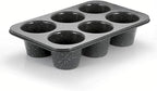 Stainless Steel Popover Pans - 6-Cavity Non-Stick Tray Mold for Baking, Jumbo Size for Premium Homemade Cupcakes, Muffins, Cheesecakes, Breads - Professional Grade for Bakery Kitchen Oven