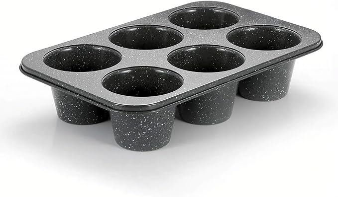 Stainless Steel Popover Pans - 6-Cavity Non-Stick Tray Mold for Baking, Jumbo Size for Premium Homemade Cupcakes, Muffins, Cheesecakes, Breads - Professional Grade for Bakery Kitchen Oven