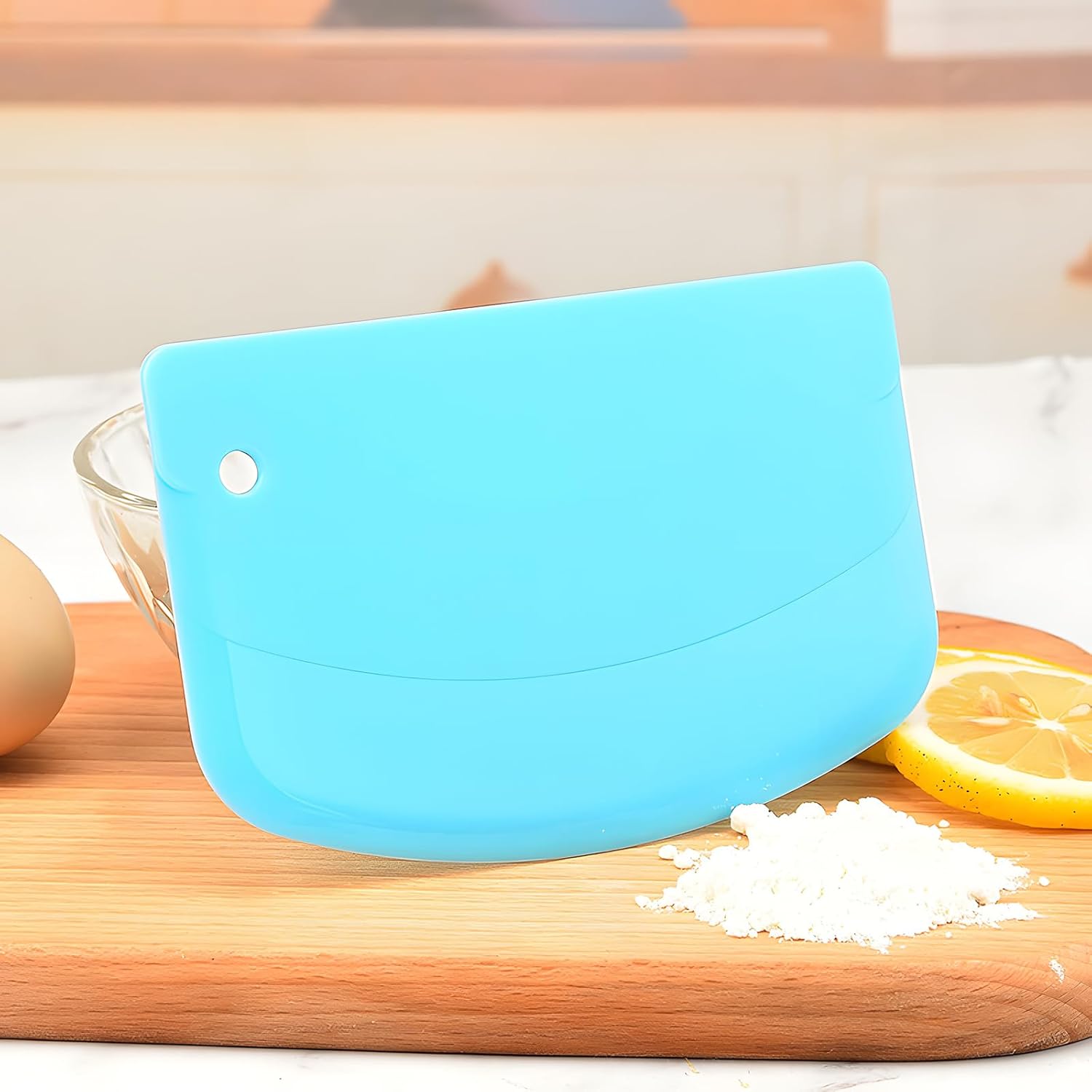 7PCS Dough Scraper Set, Plastic Bench Scraper, Multipurpose Bowl Scraper for Kitchen, Baking, Cake, Bread, Pizza, Pastry