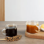 BCnmviku Shot Glasses Espresso Parts Double Spouts Milk Cup Clear Glass (Clear Glass-1Pack)