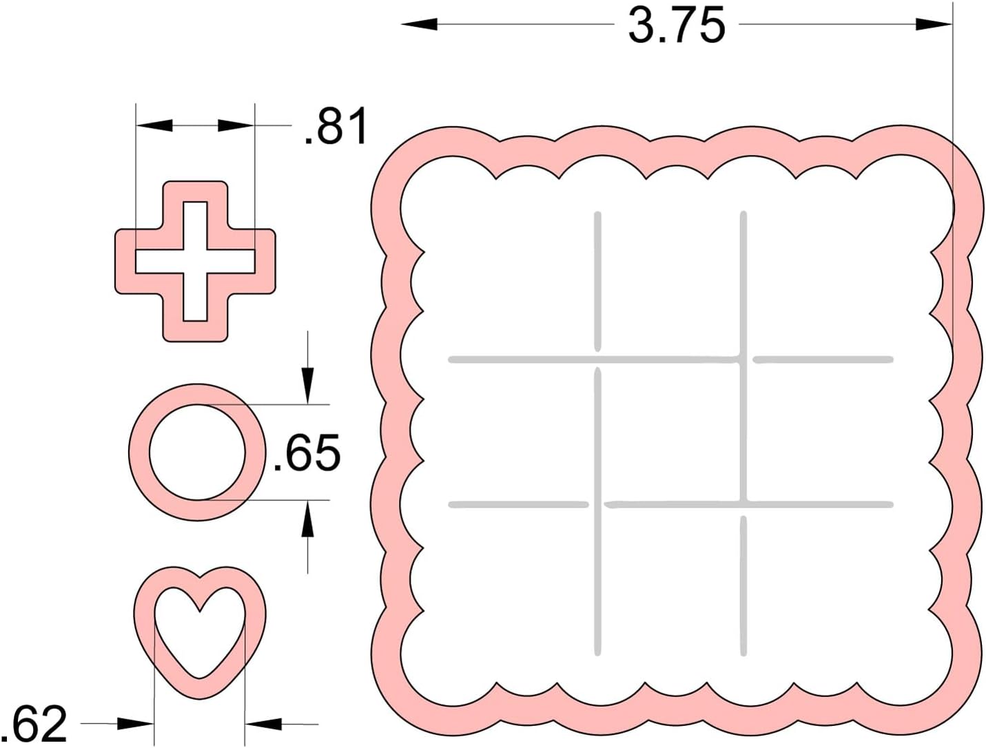 Cookie cutter and stencil set Baking stencils and cutters bundle DIY bakery decorating kit Cookie cutter with stencils Icing stencil and cookie cutter combo (Tic-tac-toe)