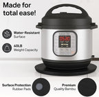 Ibyx Elegant Round Sliding Tray for Your Pressure Cooker, Air Fryer & Heavy Kitchen Appliances - Sturdy, Slides Easily from Under The Cabinet (Black, 13”)