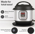 Ibyx Elegant Round Sliding Tray for Your Pressure Cooker, Air Fryer & Heavy Kitchen Appliances - Sturdy, Slides Easily from Under The Cabinet (Black, 16”)