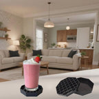 4.1" Octagonal Coffee Drip Tray | Black Plastic Honeycomb Grid Countertop Tray for Coffee, Tea, Wine & Beverage Dispensers,Pack of 2(2, 4.1in)