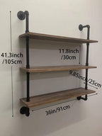 Pipe Shelves Industrial Pipe Shelving Shelves Real Wood Industrial Floating Pipe Shelves with Wood Planks 36 inch Wall Shelves Rustic Hanging Bookshelf Farmhouse Kitchen Bar Shelving