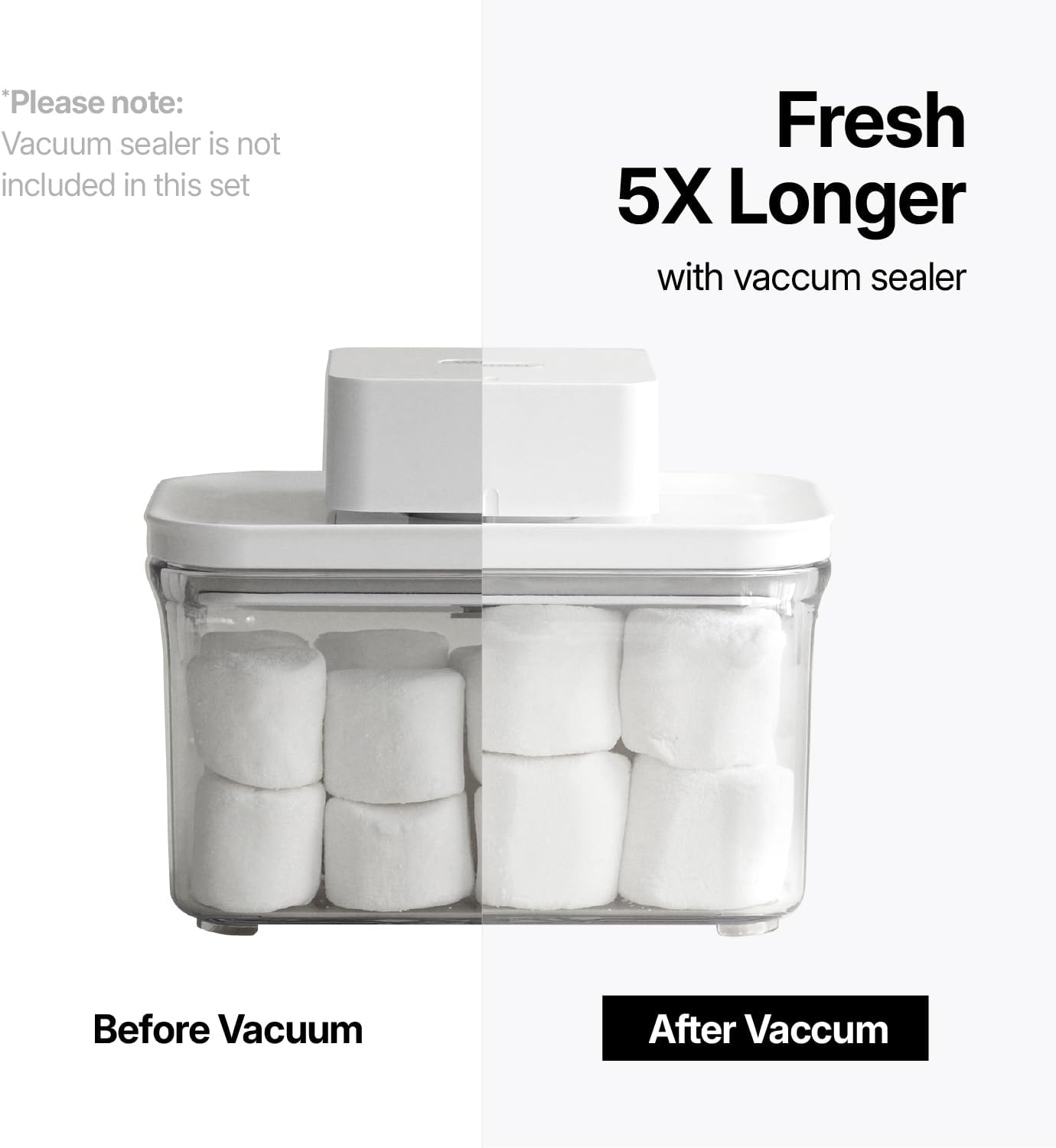 VAKUEN Premium Airtight Food Storage Containers, Mini Rectangular 2pc/set(0.53qt), Smart One-Click Seal Lid, No Hinges, 100% Leak Proof, BPA-FREE, Dishwasher, Freezer & Microwave Safe