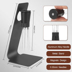 53mm Espresso Tamper Set - Dual-Spring Calibrated Coffee Tamper, 8-Needle WDT Tool Espresso Distribution Tool, Magnetic Aluminum Dosing Funnel, Reusable Puck Screen, Fit for 53mm Portafilters