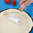 Tianman Small Marble Rolling Pin Pizza Roller, Marble Pastry Roller Non-Stick T-Type, For Cake Baking Tortilla Fudge Pizza Cookies and Other Kitchen Baking Cooking (Type 3 White).