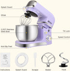 Stand Mixer, Kitchen in the box 3.2Qt Small Electric Food Mixer,6 Speeds Portable Lightweight Kitchen Mixer for Daily Use with Egg Whisk,Dough Hook,Flat Beater (Purple)