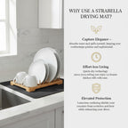 Dish Drying Mat Super Absorbent – 12" x 18" Coffee Mat for Countertops – Non-Slip Drying Mat for Kitchen Counter – Easy to Clean Water Absorbent Mat – Quick Dry Dish Drying Mats (Black)