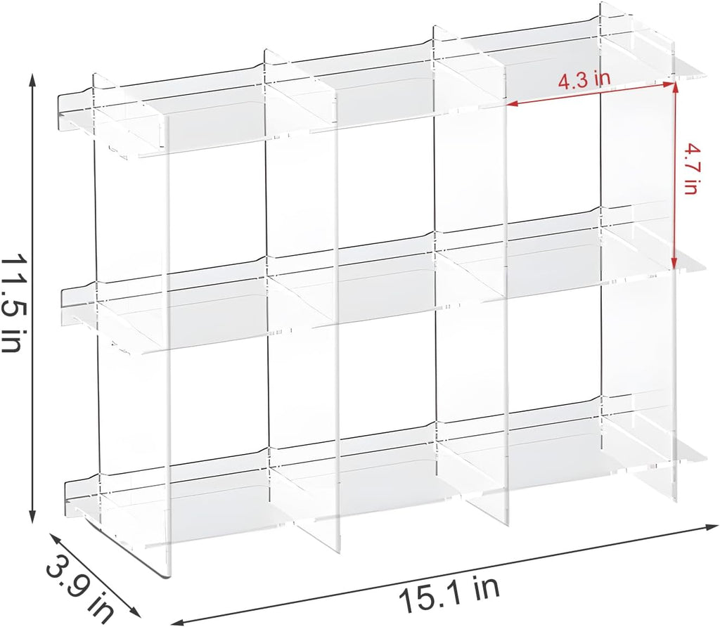 Cup Rack, Acrylic 3-Layer 3-Grid Storage Rack, Stanley Cup Mug Coffee Cup Storage DisplayRack, Kitchen, Office, Home Coffee Bar Storage Rack - Transparent