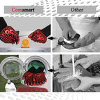 Comsmart BBQ Gloves, 1472 Degree F Heat Resistant Grilling Gloves Silicone Non-Slip Oven Gloves Long Kitchen Gloves for Barbecue, Cooking, Baking, Cutting