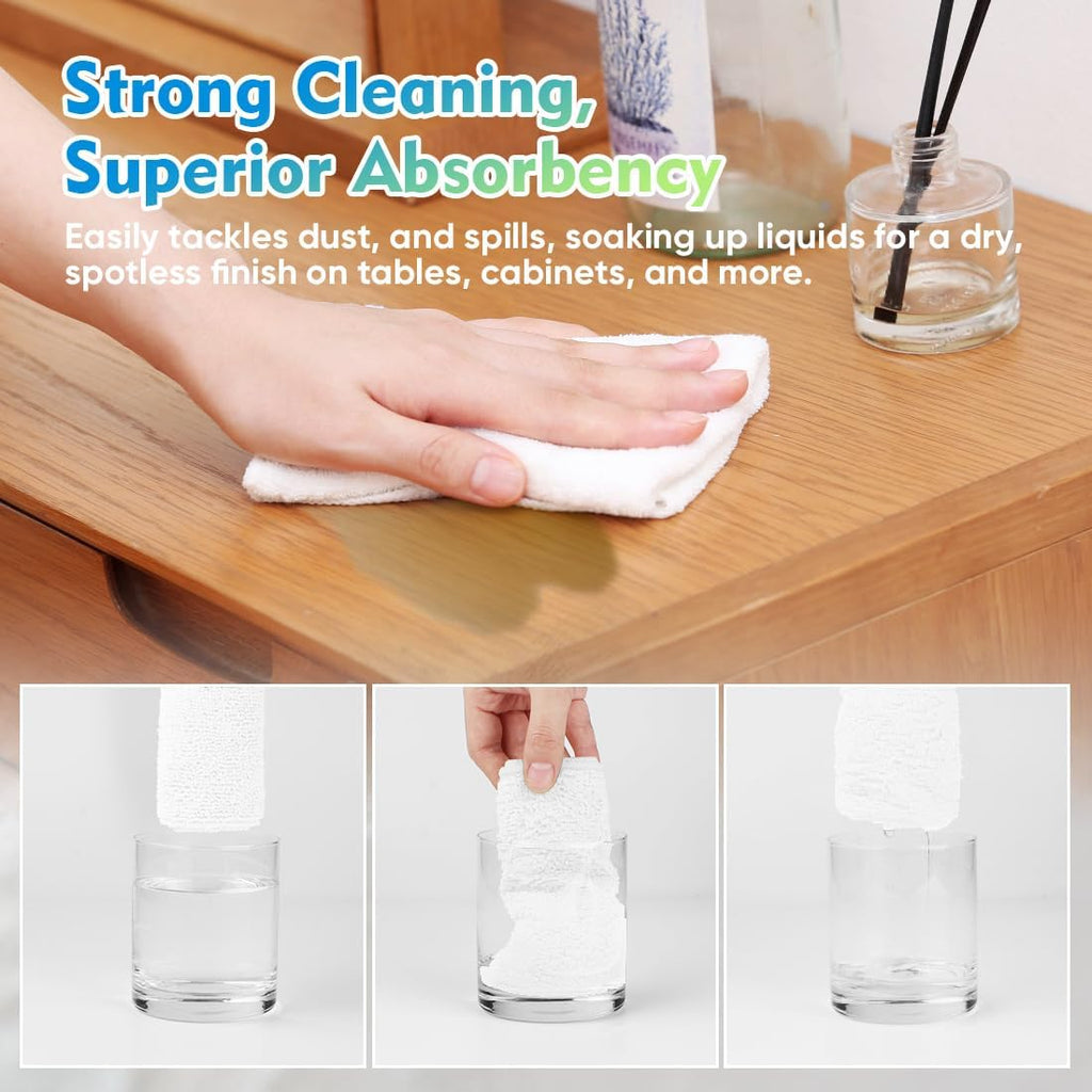 HOMEXCEL Microfiber Cleaning Cloth 20 Pack 11.5 x 11.5 inch Microfiber Towels for Cars Ultra Absorbent Car Washing Cloth Lint Free Streak Free Cleaning Rags for Car, Kitchen Window White