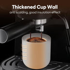 A set of 2 matte white ceramic espresso cups, thickened cup walls, slanted mouth design, each with a capacity of 3 ounces, hand washable only