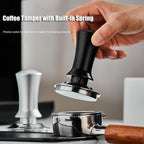 51mm Espresso Tamper and Stirrer Set, Adjustable Spring Loaded Calibrated Coffee Tamper Barista Accessories Kit, Black