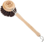 Redecker German-Made Horse Hair Bristle Dish Brush, Soft All-Purpose Scrubber for Kitchen & Household with Strong Horse Hair Bristles, 2 inch Replaceable Brush Head, Single Unit, 9-inches Long