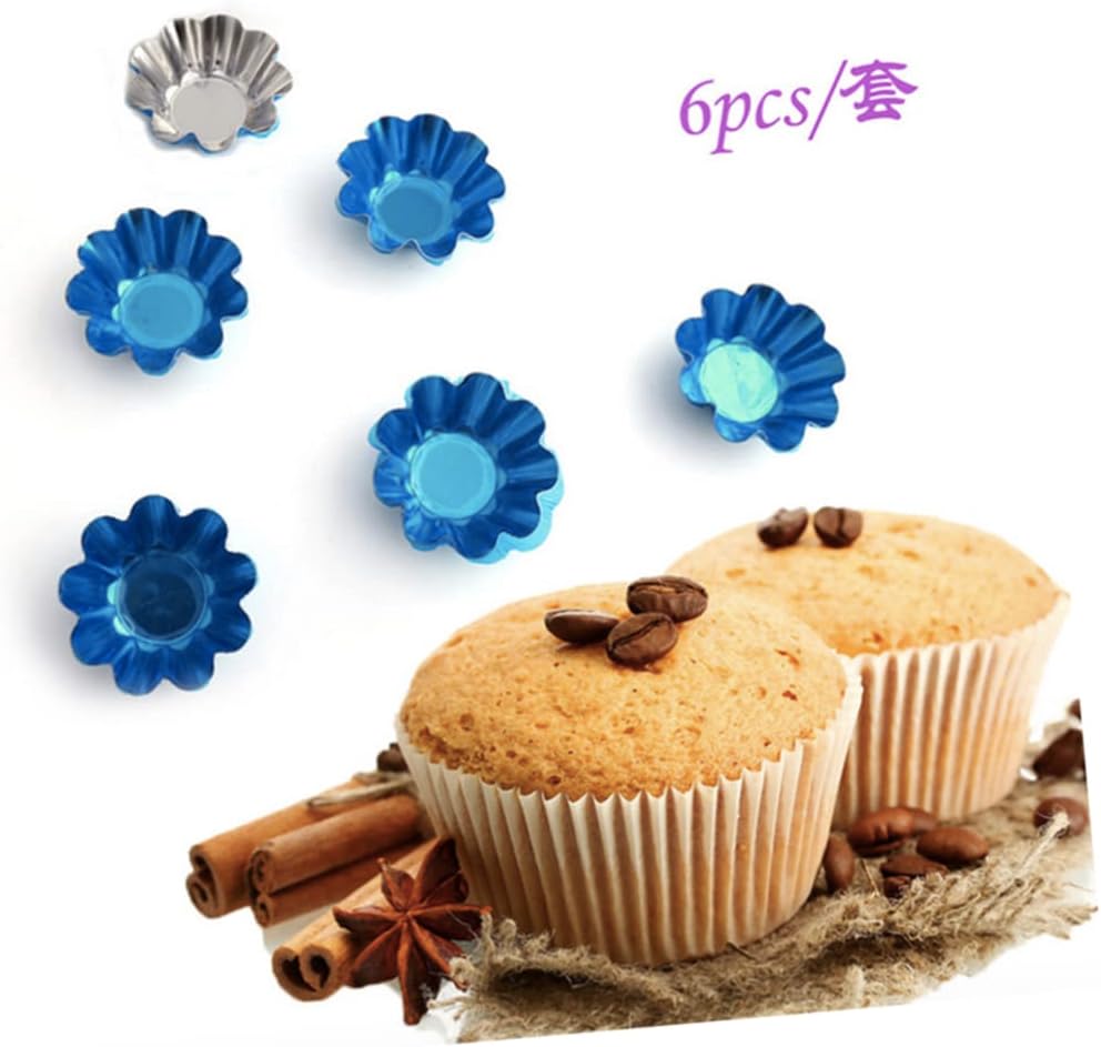 Mikinona 12pcs Non- Stick Tart Pans Tart Mould Egg Tart Molds Stainless Steel Tart Baking Mold Oven Pans Nonstick Bakeware Cupcake Wrapper Egg Tart Baking Cups Tart Tin Mini Non Stick Pan