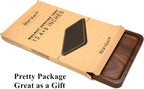 Bamber Wood Serving Tray Wooden Decorative Coffee Tea Platter Black Walnut 13.4 x 9 Inches