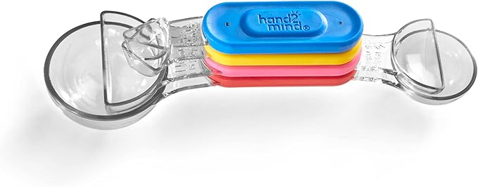 hand2mind Rainbow Fraction Measuring Spoons, Kids Montessori Kitchen Tools, Toddler Cooking Tools, Sensory Table Materials, Fraction Manipulatives, Homeschooling Supplies, Easter Baking (Set of 4)