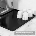 Rnivvi Silicone Coffee Mat, 12" x 19" Waterproof Raised Edge Coffee Bar Mats for Espresso Machine Station Accessories, Heat Resistant Dish Drying Pad for Kitchen Counter, Rubber Bar Decor Pad, Black