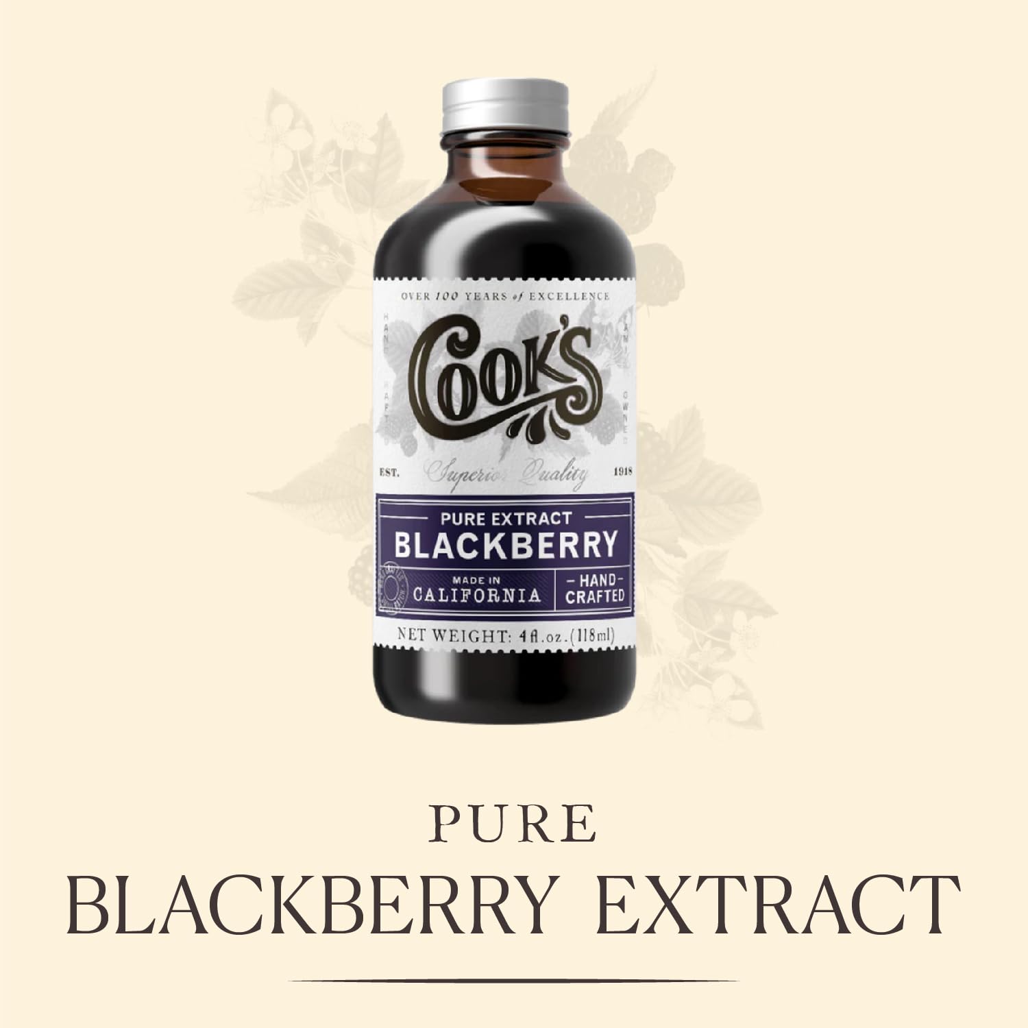 Cook's, Pure Blackberry Extract for Jams, Jellies, Jellies, Candies, and Syrup, 128 Ounces ( 1 Gallon)
