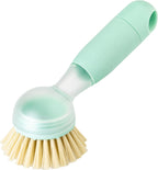 Vigar Rengo Soap Dispensing Dish Brush, Dish Brush with Soap Dispenser for Pot Scrubber, Dishes, Sink Cleaner, and Kitchen Essentials, Turquoise