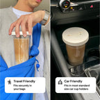 Reusable Boba Cup with Resealable Lid Plug - 17 Oz Double Wall Insulated | Smoothie Tumbler | Wide Stainless Steel Straw For Bubble Tea, Boba Pearls - White