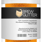 Orange BREW GLITTER Edible Glitter For Drinks, Cocktails, Beer, Garnish Glitter & Beverages | KOSHER & HALAL Certified | 100% Edible & Food Grade | Vegan, Gluten, Nut Free (25g, Orange)