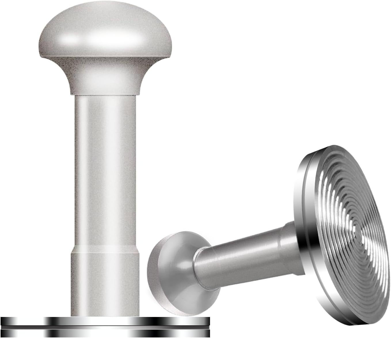 53.3mm Espresso Tamper - Premium Barista Coffee Tamper with Aluminum Handle and Stainless Steel Base, Compatible with Breville Barista Express 54mm Portafilter Basket (Silver)