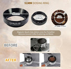 51mm Espresso Accessories Kit, Spring Loaded Calibrated Tamper,mat，WDT Tool，Dosing Funnel，Puck Screen kit，Basket Removal Tool ，Cleaning ClothSet， Fits Espresso Coffee Machines and 51 mm Portafilters